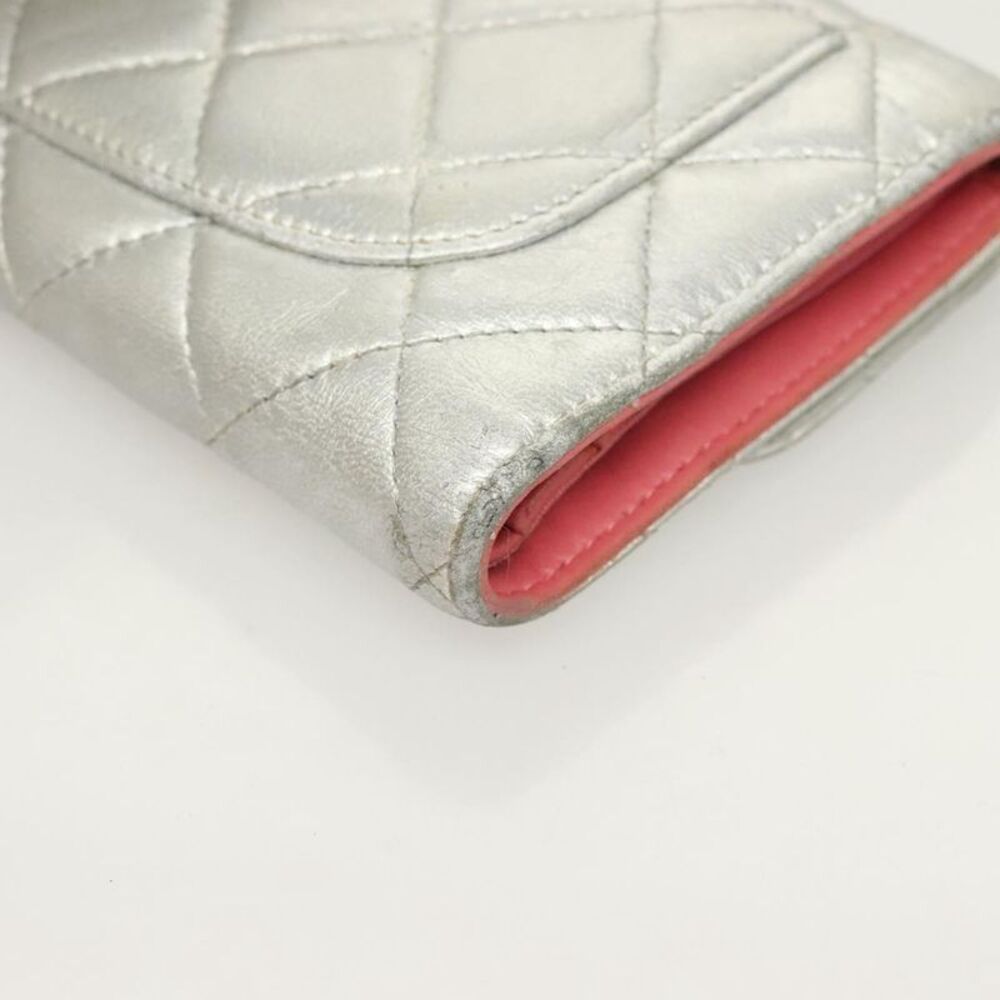 Chanel Classic Flap Silver Leather Wallet  (Pre-Owned) - Picture 8 of 16
